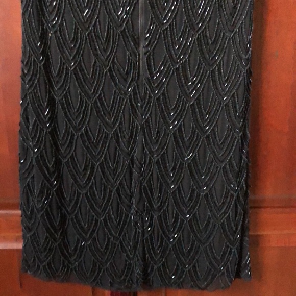 Alice + Olivia Augustine Dress. Size 8. Silk Black Beaded. - Picture 7 of 14